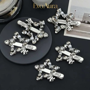 Kẹp Tóc Kim Cương Giả Ngôi Sao Sang Trọng Sáng Bóng Y2K Kẹp Bên Ngọt Mát Nổ Barrette