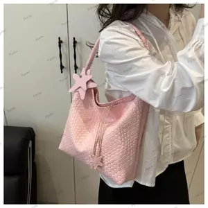 Túi tote họa tiết PYCOU, Ví đeo vai dây rút công suất lớn bằng da PU, Điểm nhấn ngôi sao Thiết kế rộng rãi Đóng dây rút Túi tote dung tích lớn Ví đeo vai