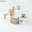 TUYỆT VỜI 10 Hộp Kẹo Sô Cô La, Giấy Kraft Mini Hộp Ủng Hộ Đám Cưới, Trang Trí Tiệc Có Tay Cầm Đôi Trái Tim Trắng & Nâu Quà Tặng Hộp Đóng Gói Đồ Dùng Tiệc Sinh Nhật Đám Cưới