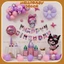 Dây chữ giấy Happy Birthday Kuromi - Cinnamorol treo trang trí sinh nhật