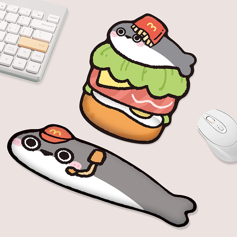 Dễ Thương Mai M-Wrist Mouse Pad Bàn Phím Bảo Vệ Cổ Tay Còn Lại Bàn Phím Miếng Lót Chuột Văn Phòng Miếng Lót Bàn Chống Trơn Trượt U47Z