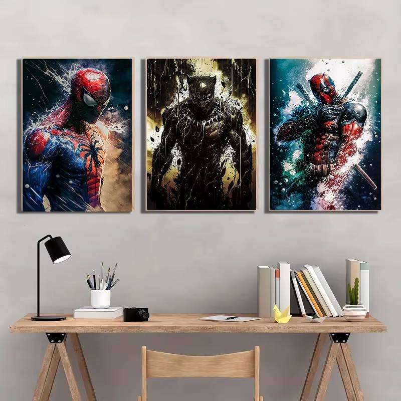 Marvel Avengers Người Nhện poster Người Sắt Hulk Captain America Hulk Tranh canvas Nghệ Thuật Tranh Treo Tường Trang Trí Nhà Cửa