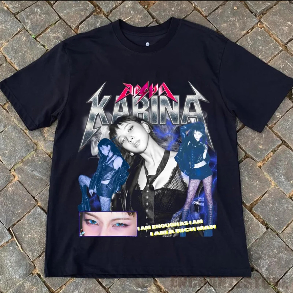 GN AESPA Rich Man Kpop tee KARINA GISELLE WINTERNING Áo thun ngắn tay NG