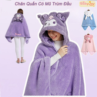 【BabyJoy】Chăn choàng có mũ trùm Kuromi dễ thương,Chăn Quấn Có Mũ Trùm Đầu,Phù hợp cho học sinh và dân văn phòng