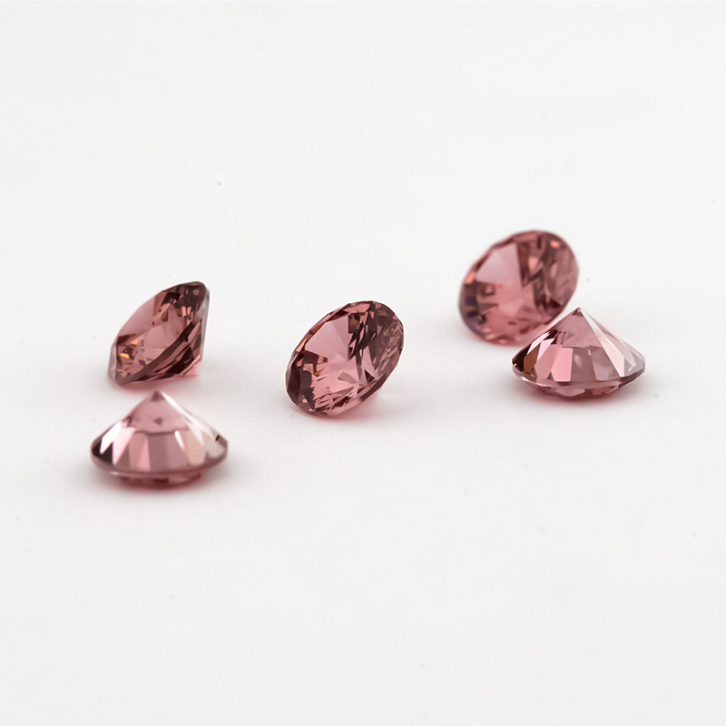 Đá CZ màu Rhodolite cắt tròn 15 hoặc 30 viên từ 3.25mm đến 10mm, phù hợp DIY trang sức