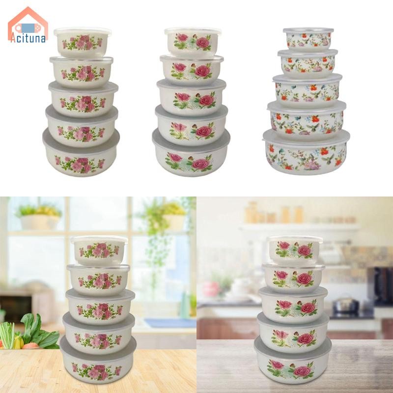 Acutuna Bộ Bát Trộn 5 Món Bát Chuẩn Bị Thực Phẩm Bát Cơm Bát Phục Vụ Thực Phẩm Bát Men Bọc Bát Canh Cho Thực Phẩm