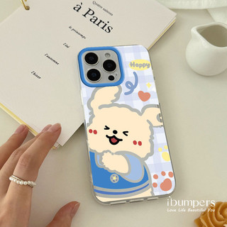 ibumpers Ốp Điện Thoại iPhone Cặp Đôi Dễ Thương Họa Tiết Chó Con Ốp Lưng Điện Thoại Có Chân Đế Thiết Kế Cho IPhone 11 12 13 14 15 16 Pro Max