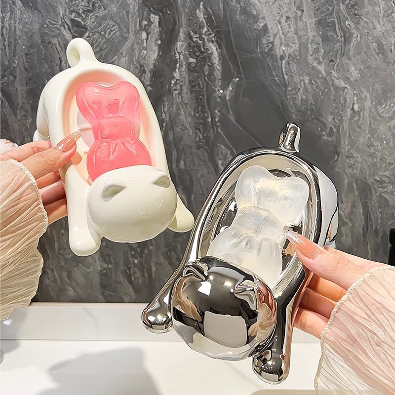 Khay đựng xà phòng bằng nhựa sáng tạo có ống thoát nước