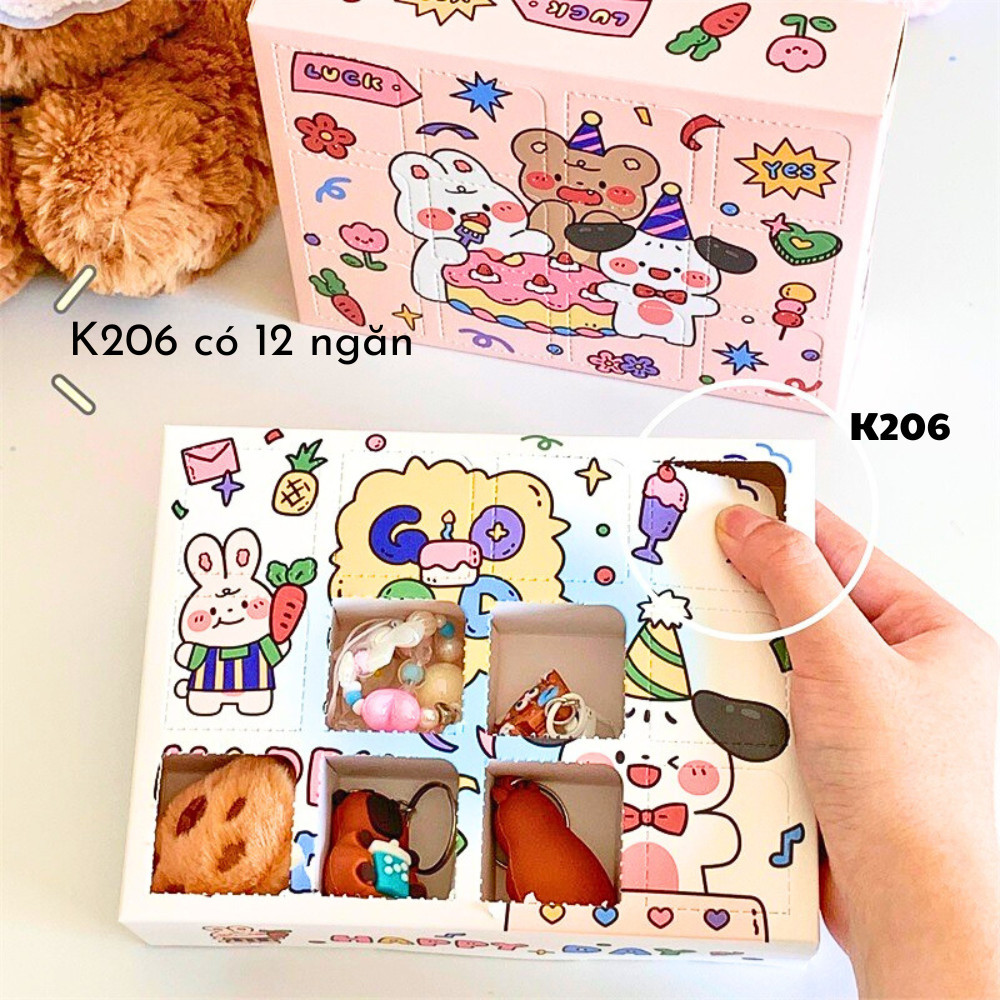 Hộp quà bí ẩn nhiều khay chia ngăn đựng phụ kiện trang sức blindbox thỏa sức sáng tạo tặng bạn