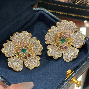 Thời Trang Hàn Quốc Cá Tính Sang Trọng Zircon Tinh Tế Phong Cách Mới Sang Trọng Bông Tai Sang Trọng Bán Buôn