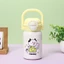 Cốc hút chân không BORAGETE, Cốc cách nhiệt hoạt hình dễ thương 400ml, Bình nước bền bỉ dung tích cao bằng thép không gỉ 316 cho bé trai và bé gái