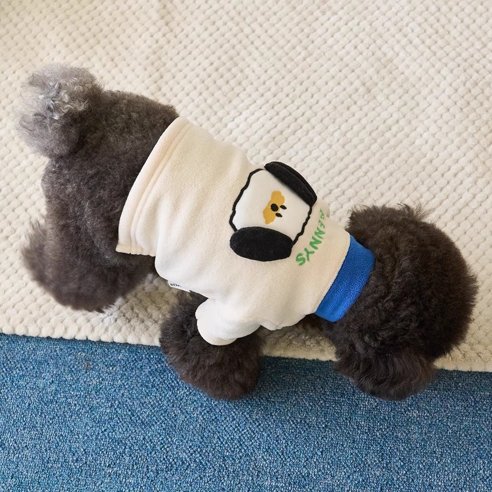 【Ready Stock】 Japanese and Korean Style Pet Clothes New Autumn and Winter Dog Clothes Three-Dimensional Ears Puppy Feet Fluffy Jacket Cat Clothes LpqW