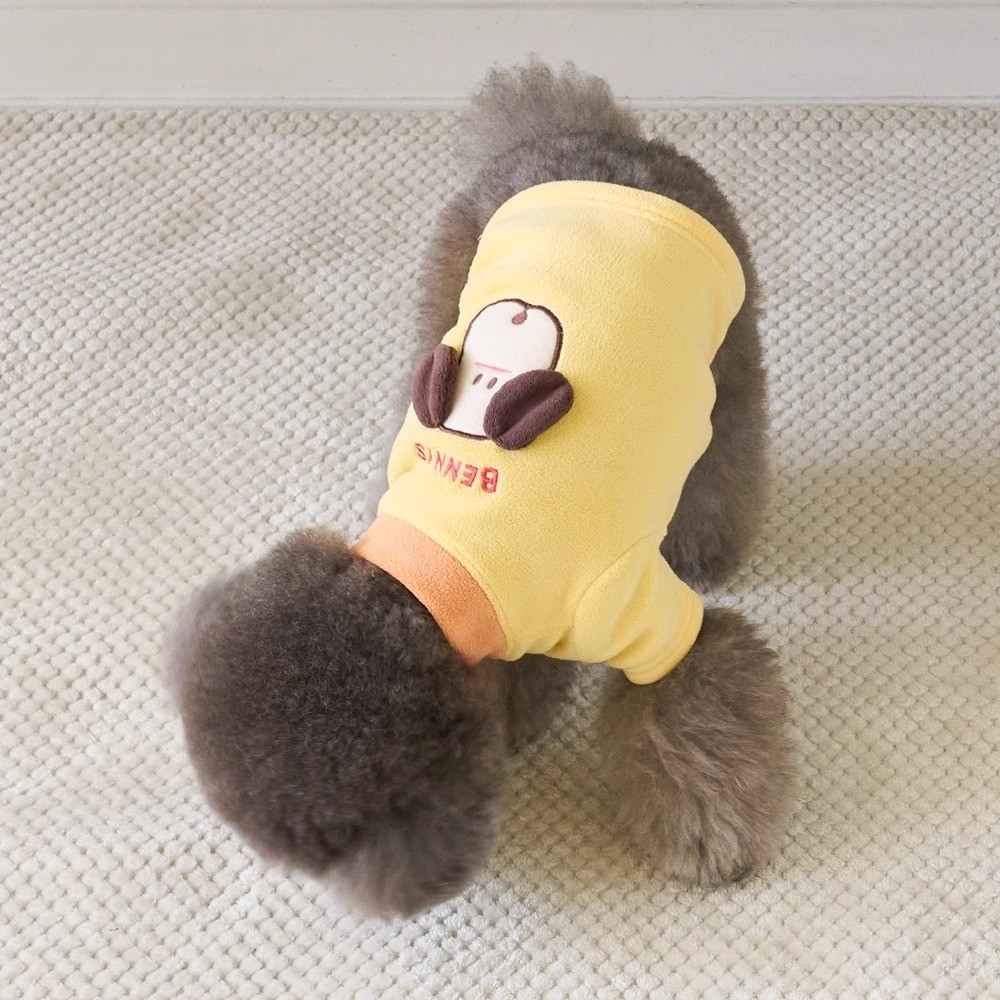 【Ready Stock】 Japanese and Korean Style Pet Clothes New Autumn and Winter Dog Clothes Three-Dimensional Ears Puppy Feet Fluffy Jacket Cat Clothes LpqW