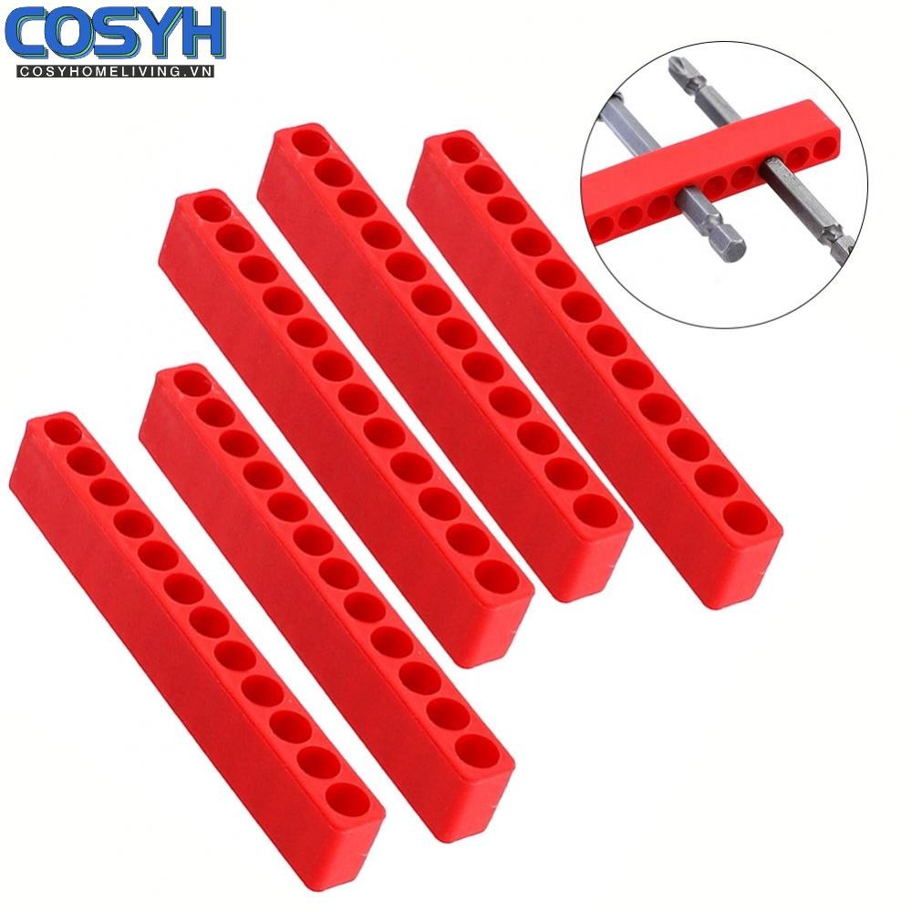 <cosyh>Practical and Space Saving 5pcs Screwdriver Bit Holder 12 Holes Plastic Material