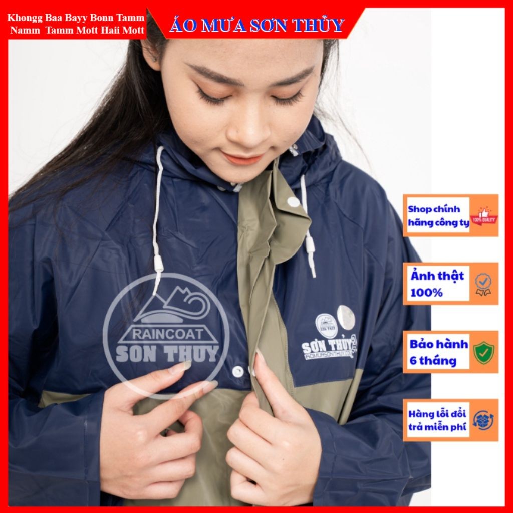 Bộ áo mưa nhựa Sơn Thủy - bộ quần áo đi mưa mưa PVC không thấm nước K12 Không BALO
