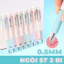 Hộp 12 Bút Gel MONDEZ Ngòi 0.5mm Xanh Đen Đỏ Tím Viết Trơn Tru, Bút Bi Nước Mực Đều Nhanh Khô Cho Học Sinh, -AT