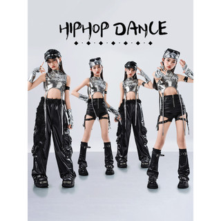 Trẻ Em Jazz Dance Quần Áo Bé Gái Hợp Thời Trang Và Thoáng Mát Crop Top Performance Bộ Trang Phục Cho Hip Hop Street Dance