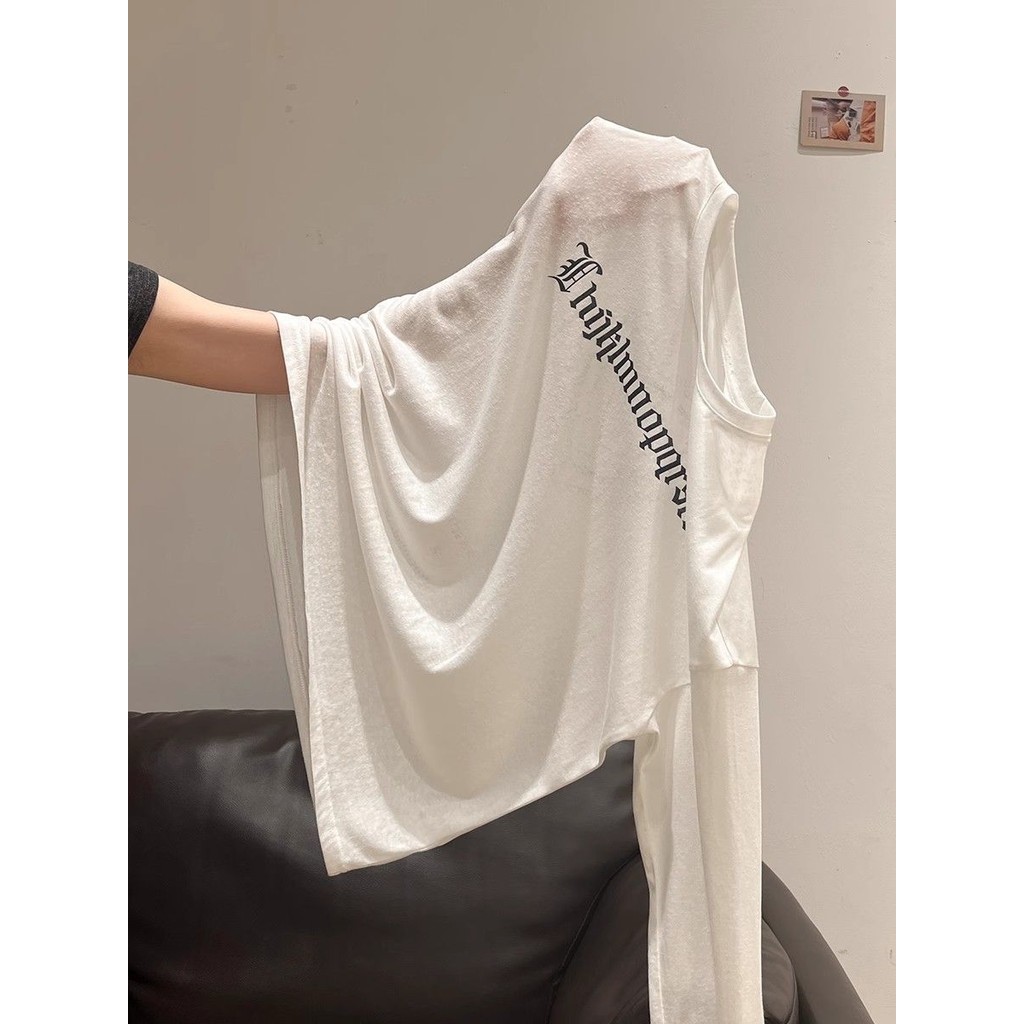Milyfashion Letter In Hình Dài Tay T Chống Nắng Hơi Trong Suốt Mùa Hè Mỏng Rời Top