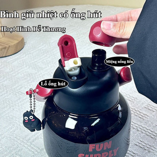 800ML Bình Nước Nhựa Cầm Tay,Cốc Có Dung Tích Lớn Và Hình Dáng đáng Yêu,Trẻ Em đi Học Uống Nước Dùng
