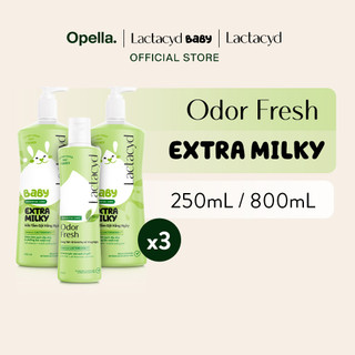 Bộ 2 Chai Sữa Tắm Gội Trẻ Em Lactacyd Baby Extra Milky Size Jumbo 800ml + Chai DDVS Phụ Nữ Lactacyd Odor Fresh 250ml