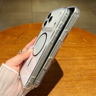 Ốp Điện Thoại Từ Trong Suốt Cho iPhone 17ProMax 16 15 14 13 12 11 Vỏ Bảo Vệ Chống Sốc