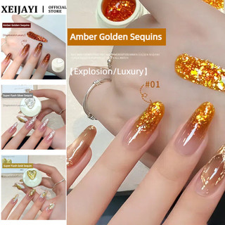ANNIES Gel móng tay kim sa hổ phách vàng mịn, ánh sáng vàng mật độ cao, keo quang trị liệu, nghệ thuật móng cho tiệm