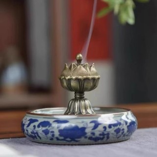 Lư Hương, Hộp Xông Trầm Hương Hình Bảo Liên Đăng Bằng Hợp Kim Đồng (Cỡ Bé)