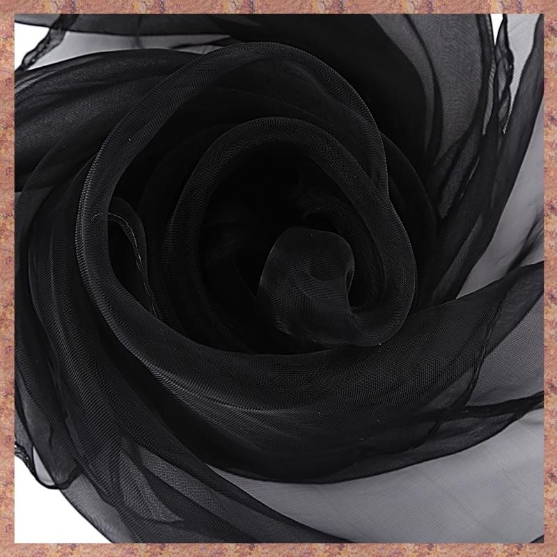 Khăn quàng cổ voan vuông trơn thời trang đen - Kích thước 70 cm x 70 cm