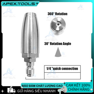 Béc Phun 250 Bar Full Inox Xoay 360 Cho Máy Rửa Xe Cao Áp