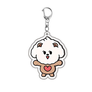 Women Men Arcylic Keychain Fashion Animal Cat Figure Yellow Spring Red Maple Leaf Shape Jewelry Costume Accessories Part