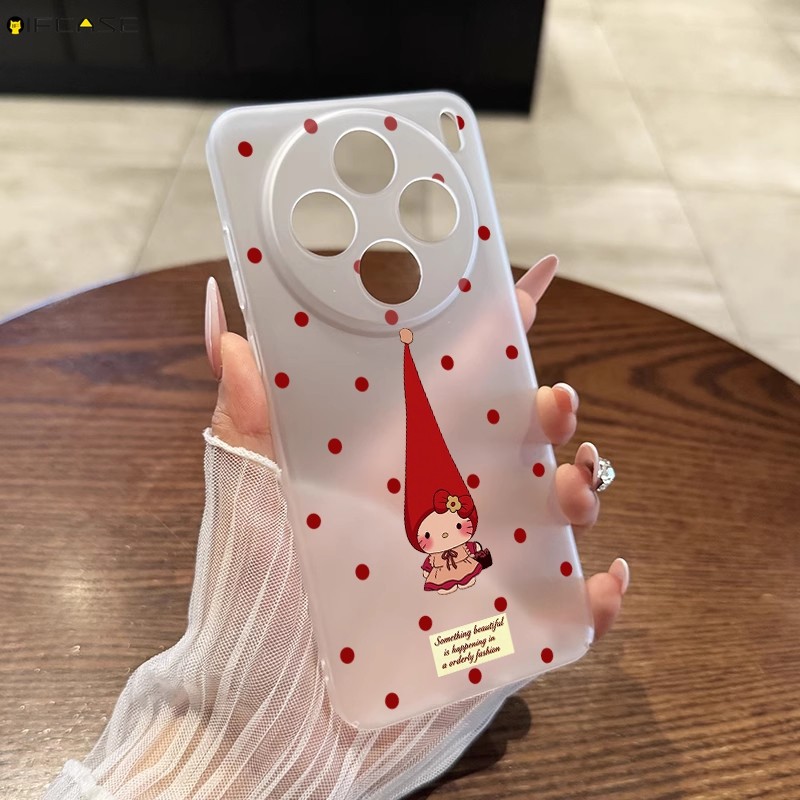 Dành Cho Xiaomi 15T Pro Civi 5 4 Pro 14 Civi 3 2 1S Mix 4 Ốp Điện Thoại Mũ Dài Dễ Thương Hello Kitty Mèo Chấm Bi Rượu Vang Đỏ Năm Mới Hoạt Hình Trắng Trong Suốt Vỏ Mềm