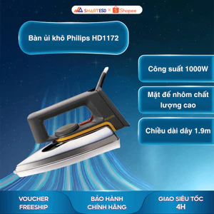 Bàn ủi khô Philips HD1172 - Công suất 1000W - Bảo hành chính hãng 24 tháng [Hỏa tốc Hcm]