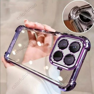 Ốp điện thoại TPU silicon mạ trong suốt cho Xiaomi 17T 15T Pro 15TPro 17TPro Mi15T 4G 5G Vỏ điện thoại túi khí bốn góc trong suốt Ốp lưng mềm chống sốc Camera bảo vệ mặt sau