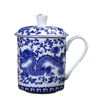 Jingdezhen Xương Trung Quốc Trà Cốc Có Nắp Hội Nghị Cốc Gốm Nước Văn Phòng Cốc Quà Tặng Cốc Phong Cách Jing RAVE