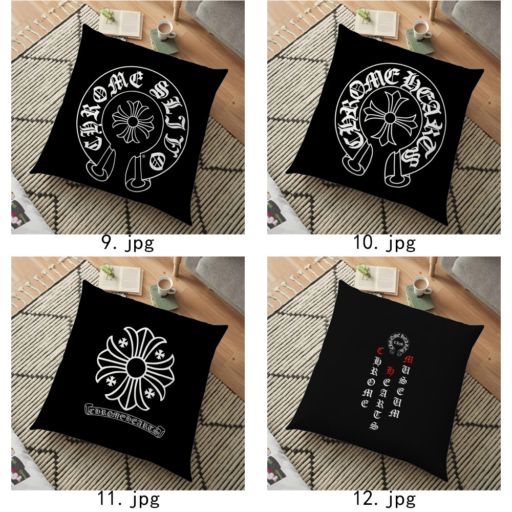 Vỏ gối ném Logo Chrome Hearts Vỏ gối in một mặt (Không có lõi)