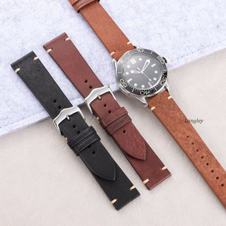 Vintage Retro Chính Hãng Da Đồng Hồ Dây Đeo Cho SEIKO 5 Diver Da Bò Đồng Hồ 20 Mm 22 Mm Cá Ngừ Samurai Biển Master Vòng Tay Nam Nữ