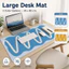 Thảm lót bàn sóng Hàn Quốc 35x80cm chống nước dễ lau da PVC lót chuột lớn cho bàn học văn phòng ký túc xanh vàng mood