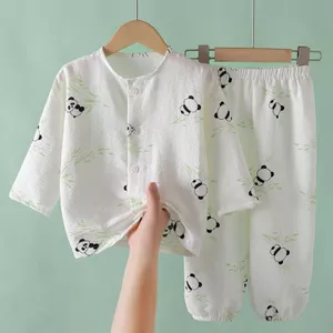 Cửa Hàng Mùa Xuân Trẻ Em Mây Cotton Mềm Điều Hòa Không Khí Quần Áo Bé Trai Bé Trai Bé Gái Bé Gái Nhà Quần Áo Bộ Đồ Ngủ