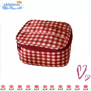 Túi đựng mỹ phẩm EBINLANDS, Túi trang điểm lưới đỏ nhiều kích thước, Túi vệ sinh di động chất lượng cao dành cho nữ