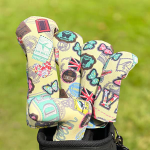 Vỏ bảo vệ đầu câu lạc bộ Golf Màu sắc độc đáo Phong cách vải Fairway Vỏ gỗ Góc phải Putter Cover Kết hợp