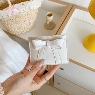 Nơ Đựng Thẻ Tối Giản Nữ Thẻ ID Ví Da PU Đa Năng Thẻ Ghi Nợ Tiền Xu Lưu Trữ Ví