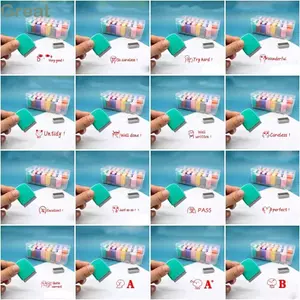 TUYỆT VỜI Bình Luận Tem Trẻ Em Cói DIY Tự Mực Văn Phòng & Đồ Dùng Học Tập Thêu Sò Stamper Tiếng Anh Giảng Dạy Tem