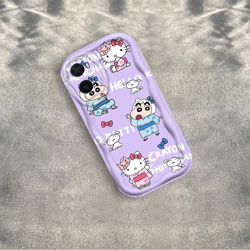 Ốp Silicon Hoạt Hình Cho OPPO A76 4G A96 4G A36 9i Bảo Vệ 3D Vỏ Điện Thoại Mềm TPU Kitty Crayon Shin-chan Sinh Viên Ốp Lưng Chống Sốc