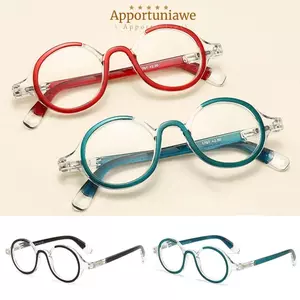 Kính đọc sách IAPPORTUNIA, Kính mắt lão thị chân lò xo siêu thị, Khung tròn thời trang siêu nhẹ Chăm sóc thị lực bằng nhựa Khung quang Kính mắt nam nữ