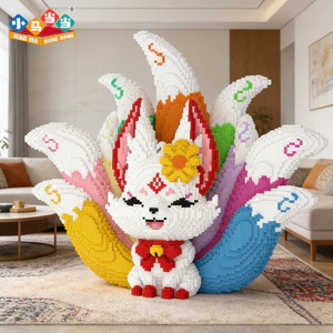 Dạ Quang Chín Cánh Cáo Khối Xây Dựng Tương Thích Giáo Dục Cao Lắp Ráp Giải Nén Đồ Chơi Đồ Trang Trí Quà Tặng Sinh Nhật Trẻ Em