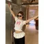 Nơ cay trắng ngọt ngào Slim-fit Áo ngắn nữ Thiết kế mùa hè Cảm giác cô gái nóng bỏng Vai trước ngắn @ -