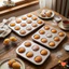 NOTE1 Khuôn Làm Bánh, Khuôn Muffin Thép Carbon 6 / 9 / 12 Khoang, Lớp Phủ Chống Dính Chất Lượng Cao Hình Chuối Khay Nướng DIY Nhà Bếp