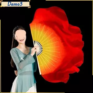 Quạt Bụng Ngắn Trung Quốc, Giả Dài 10 / 20 / 30 / 40cm Nửa Vòng Tròn Lụa Cặp Viền Yangko Dance Tre Người Hâm Mộ Khiêu Vũ, Vũ Công Thực Hành 31 / 36cm Nhuộm Tay Tre Người Lớn Quạt