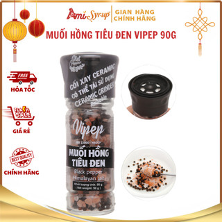 Muối Hồng Tiêu Đen Vipep 90g, Himalayan Pink Salt and Black Pepper, Muối Khoáng Tự Nhiên Cao Cấp