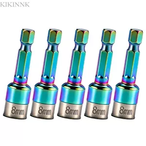 KIKIN 5 Cái Đa Năng 8mm Lục Giác Shank Tác Động Ổ Cắm Cờ Lê Tay Kim Loại Cờ Lê